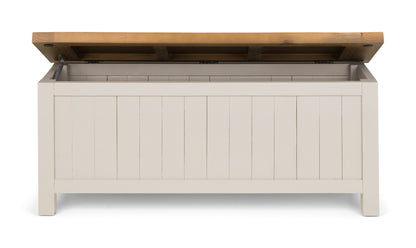 Julian Bowen Storage Ottoman Aspen Storage Bench - Grey Wash Bed Kings