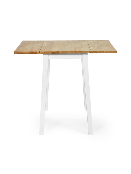 Linwood White and Oak 75cm Drop Leaf Square Extending Dining Table