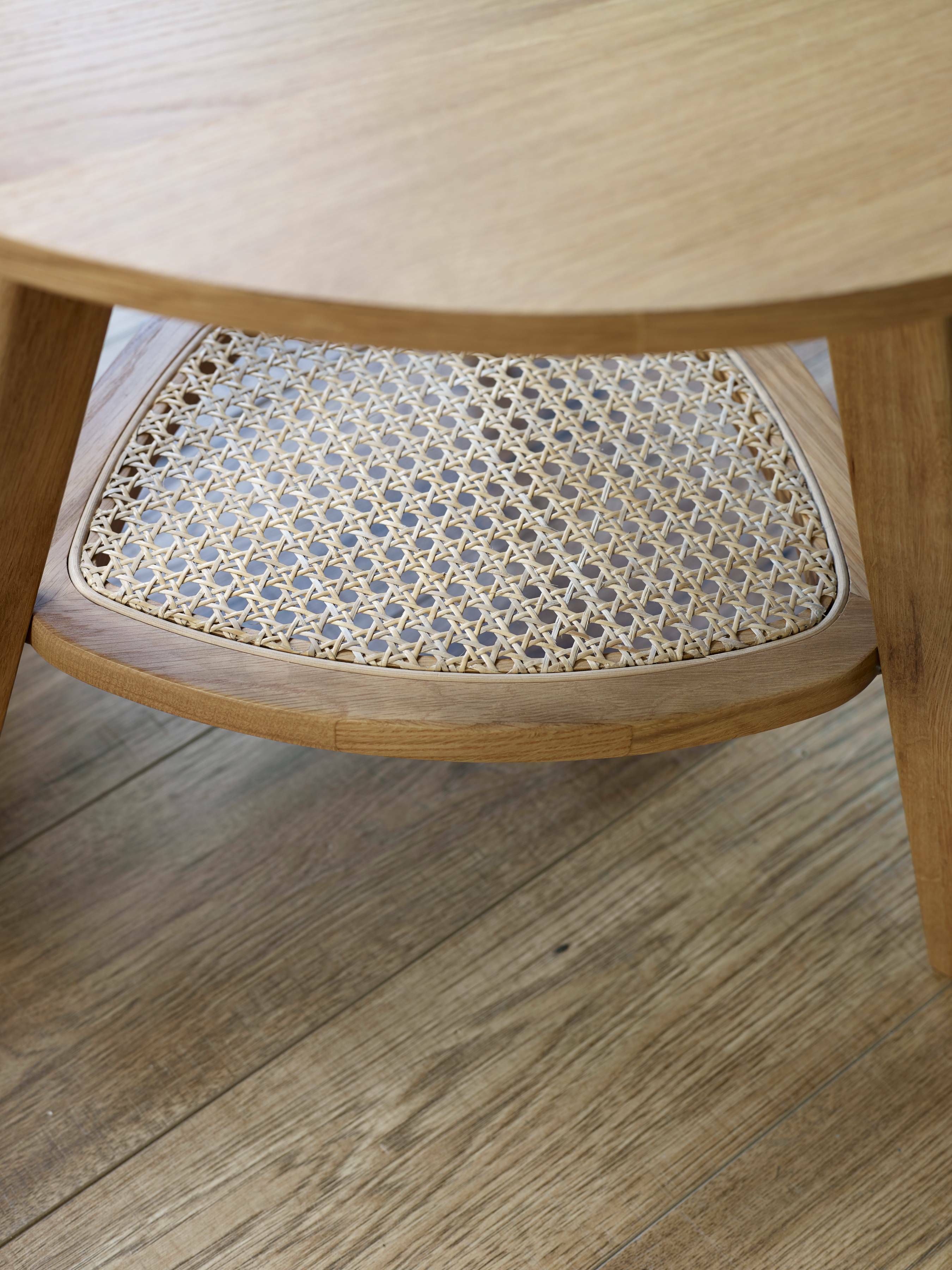 Vera Oak Triangular Side Table with Shelf