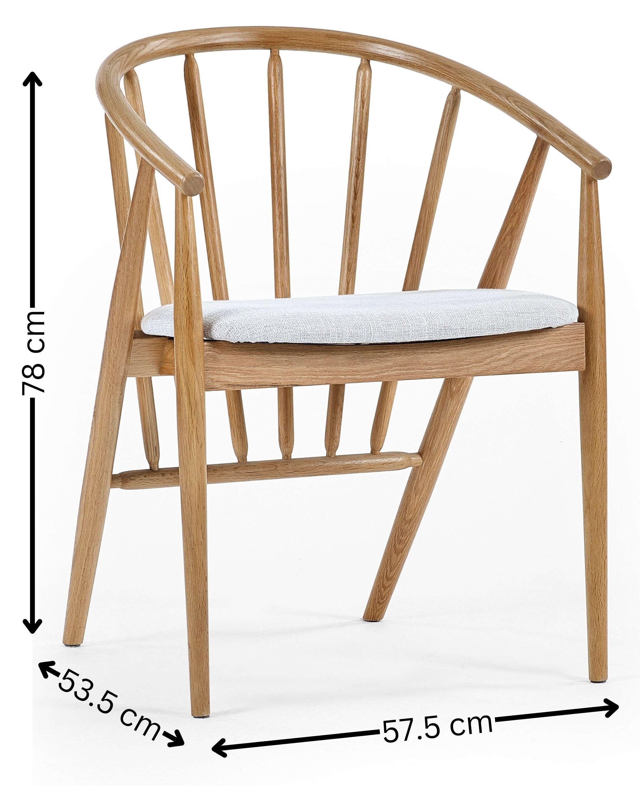 Rory Oak Curved Back Dining Chair