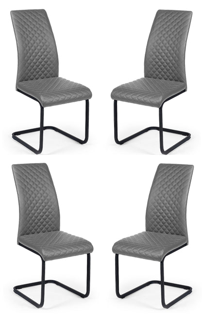 Xavier Grey Upholstered Cantilever Dining Chairs (Set of 4)
