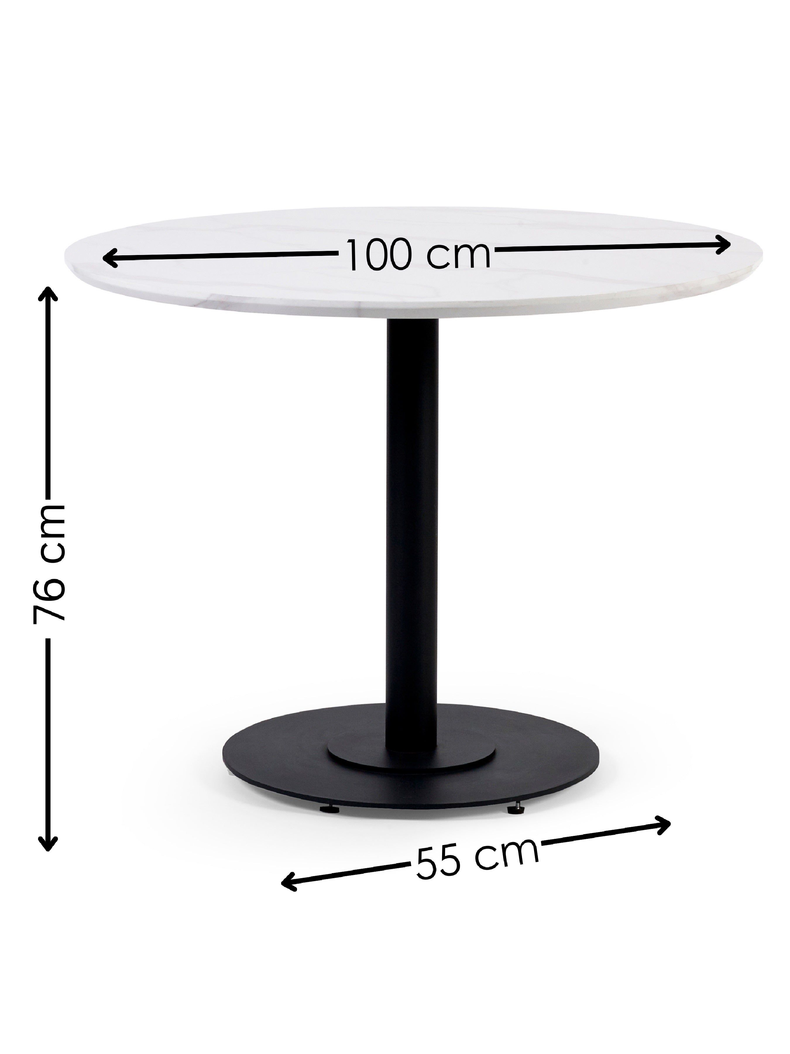 Luca 100cm Round Dining Table White