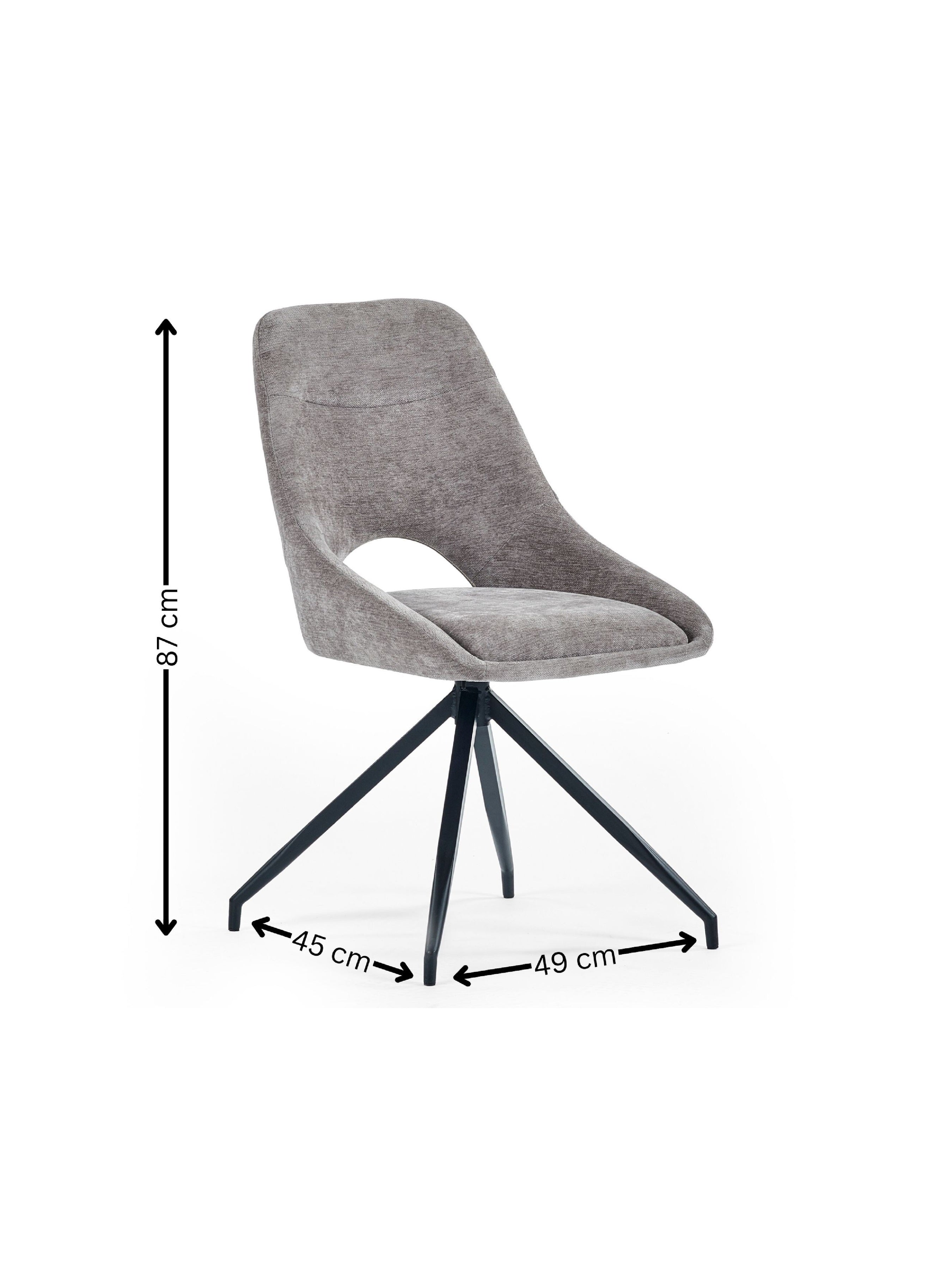 Jonah Grey Chenille Upholstered Dining Chairs (Set of 2)