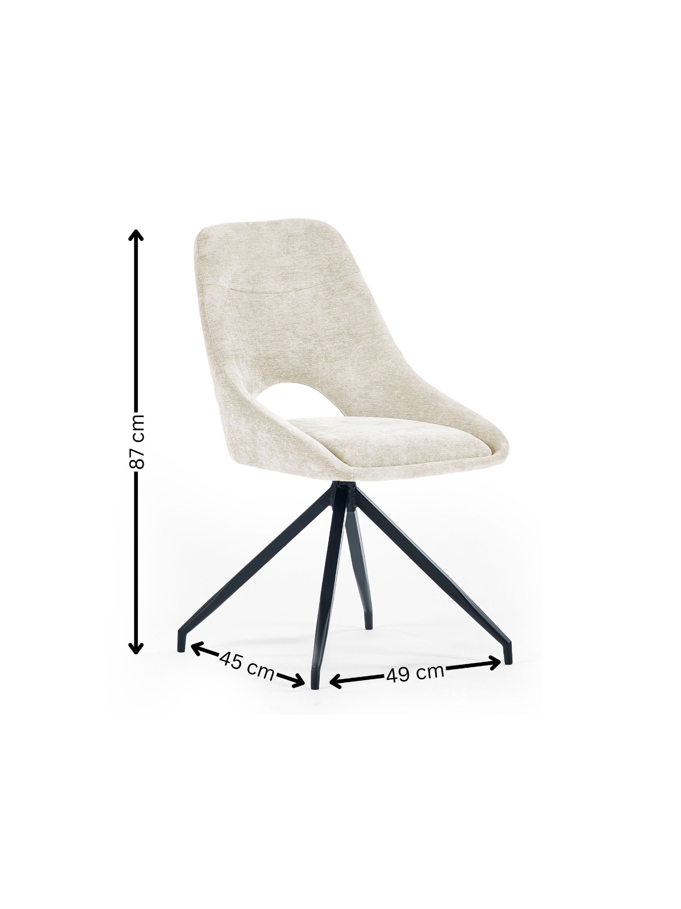 Jonah Cream Chenille Upholstered Dining Chairs (Set of 2)