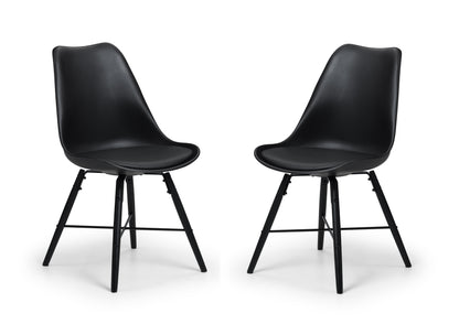 Kari Dining Chairs - Black Seat & Black Legs (Set Of 2)