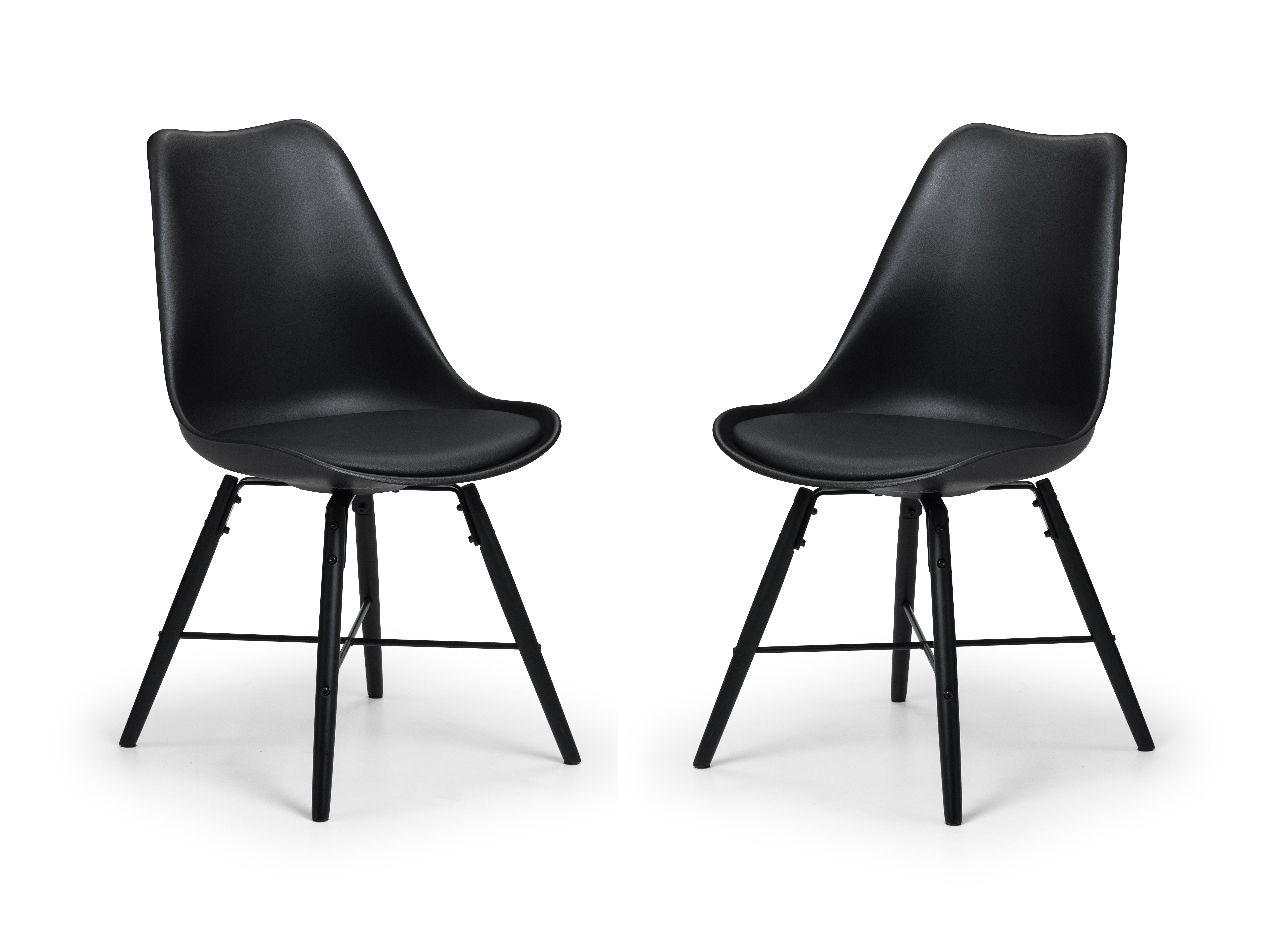 Kari Dining Chairs - Black Seat & Black Legs (Set Of 2)