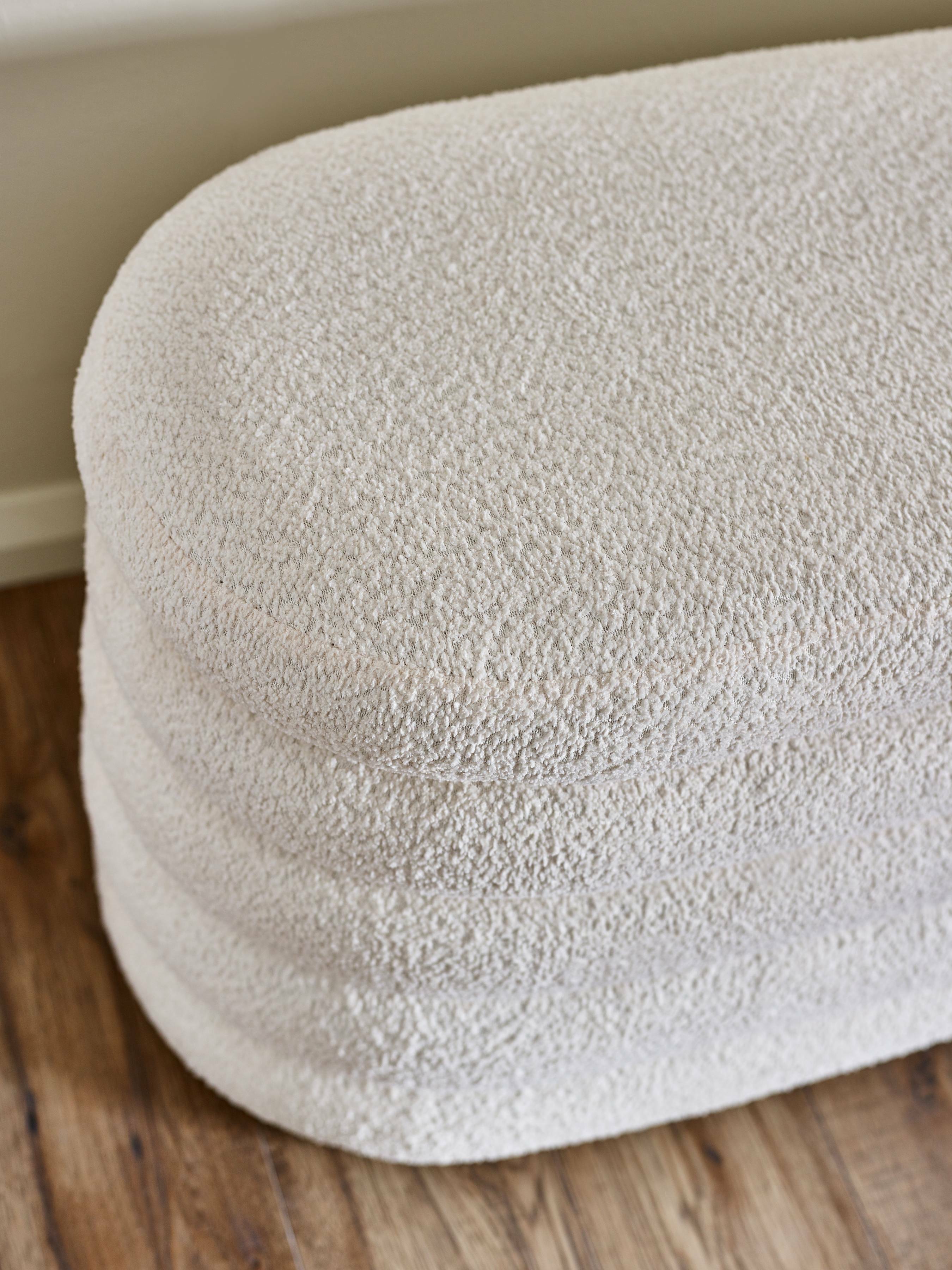 Hailey Ivory Boucle Upholstered Ottoman Storage Bench