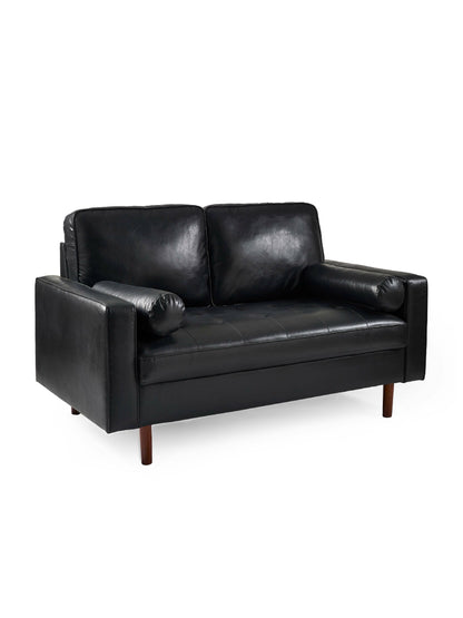 Henley Black Faux Leather 2 Seater Sofa