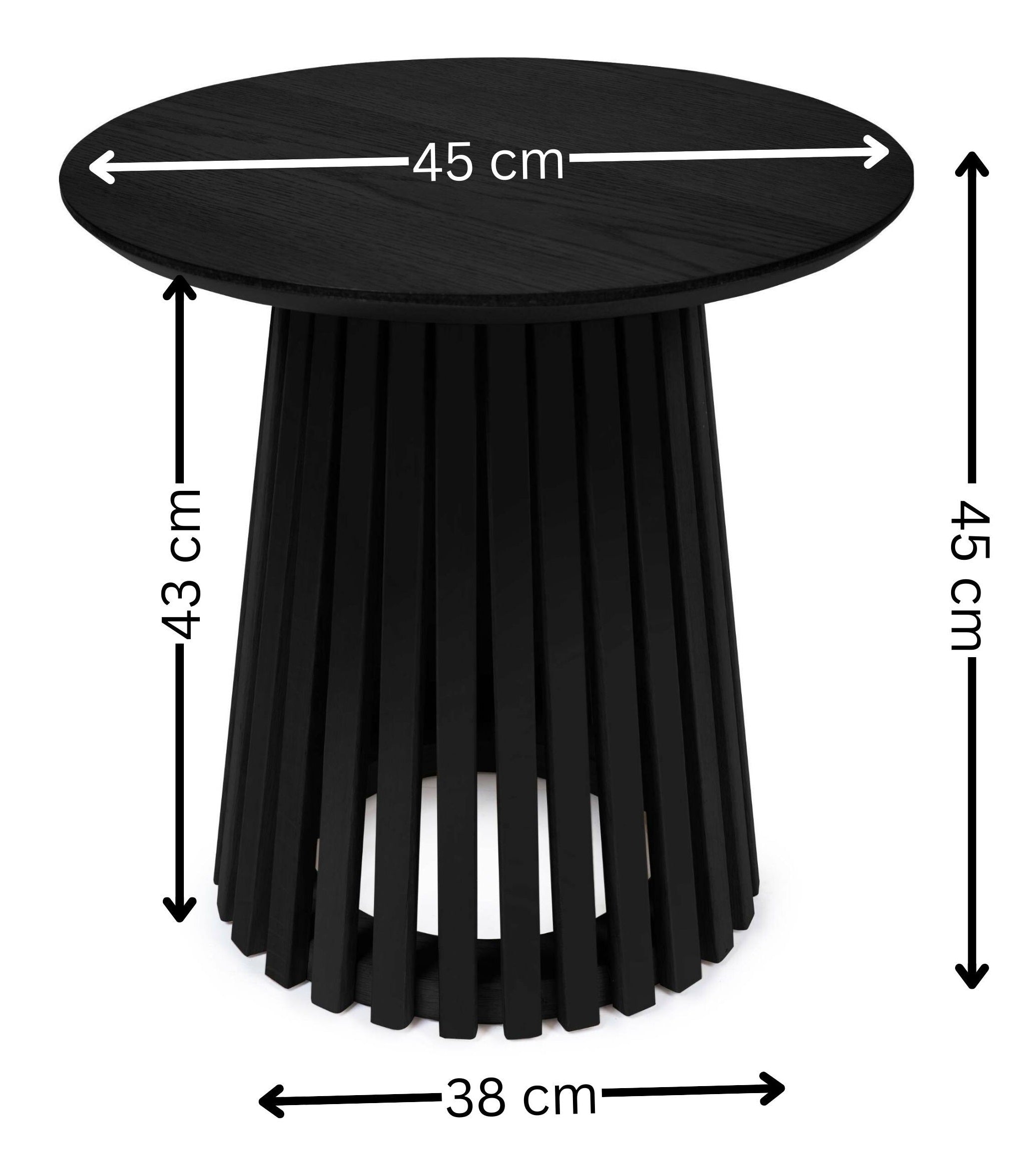 Ollie Black 45cm Round Lamp Table