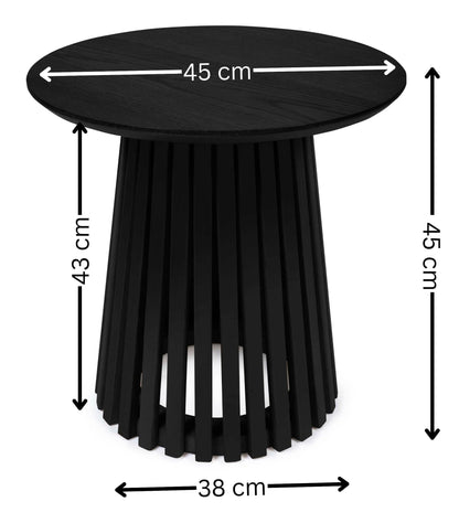 Ollie Black 45cm Round Lamp Table