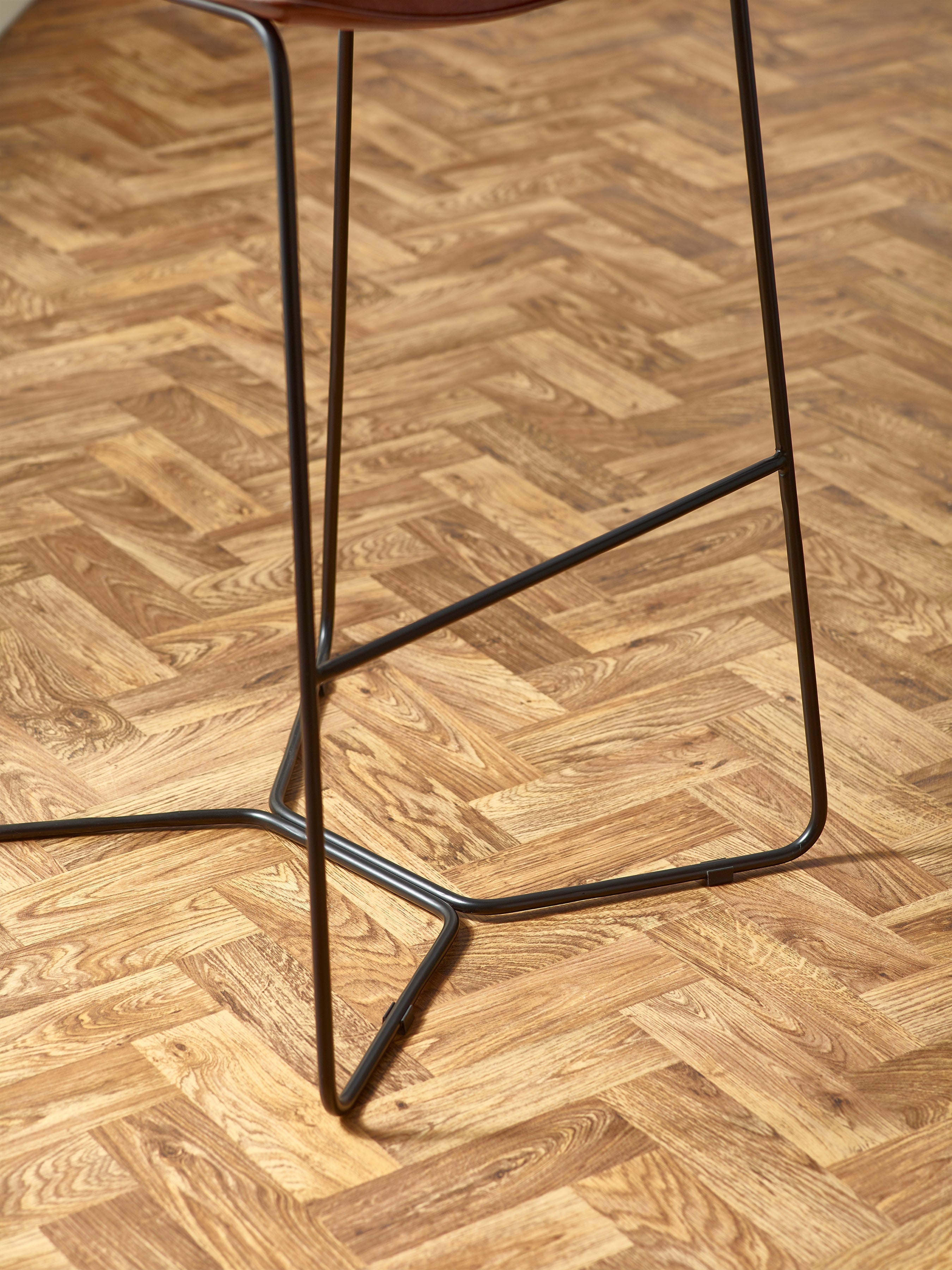 Joren Tan Brown PU Leather Bar Stools (Set of 2)