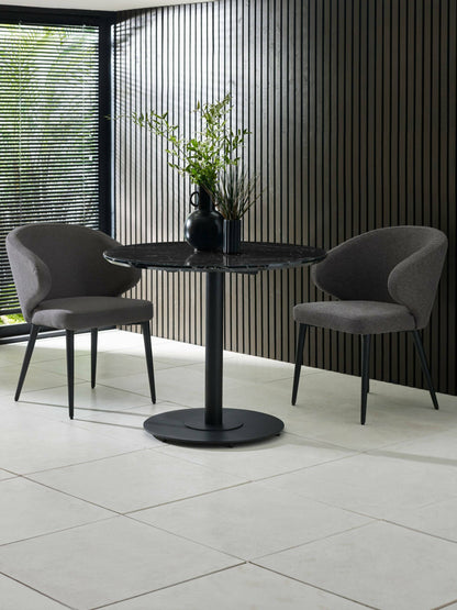 Marcus Mid Grey Fabric Dining Chairs (Set of 2)