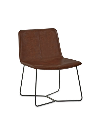Joren Tan Brown PU Leather Lounge Chair