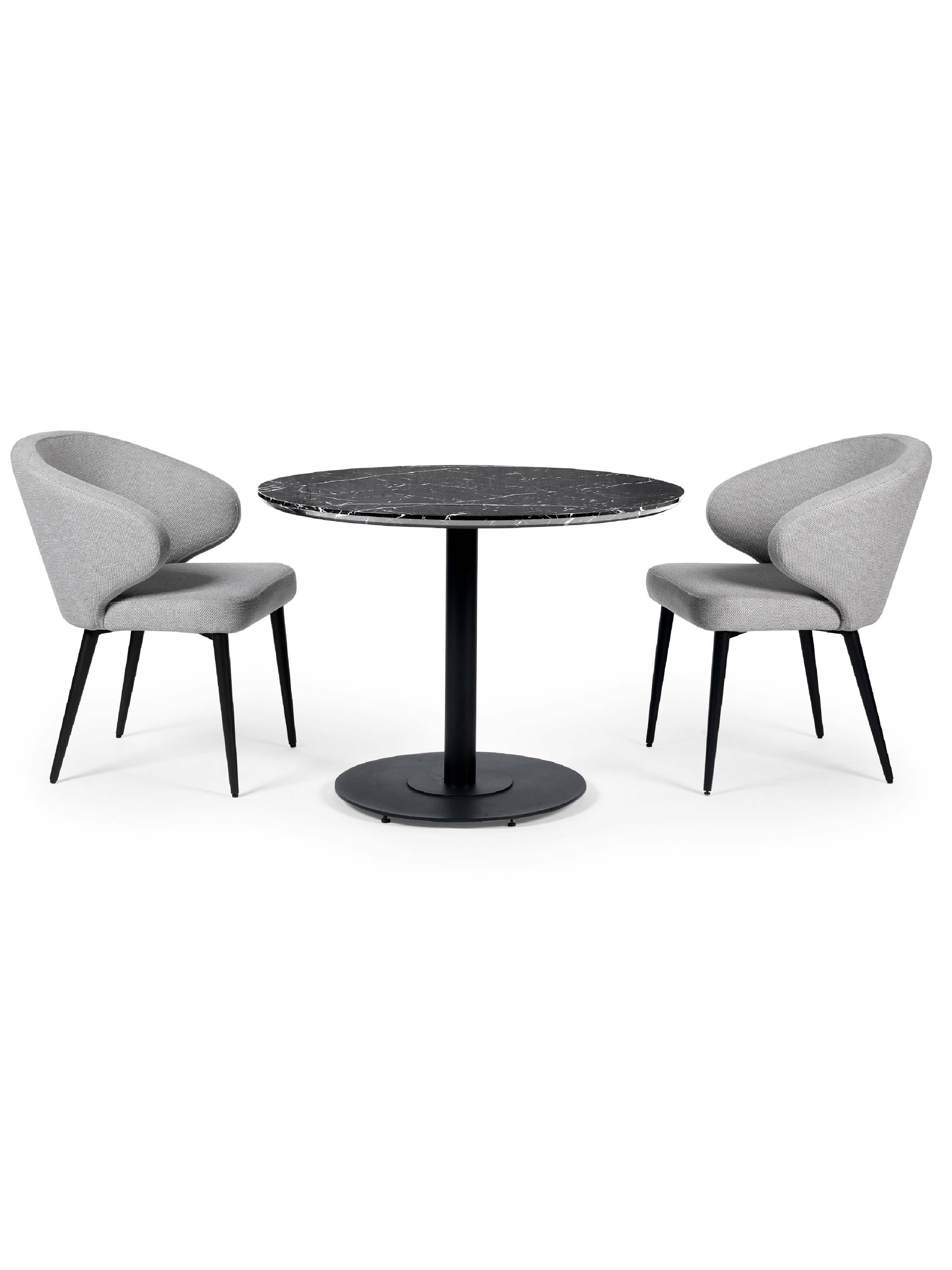 Luca 80cm Round Dining Table Black