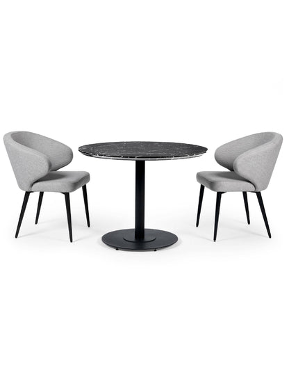 Luca 80cm Round Dining Table Black