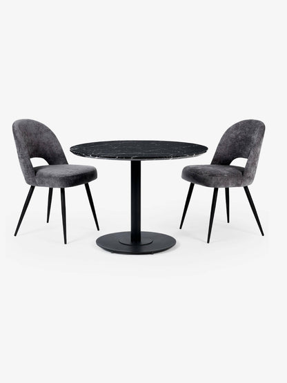 Luca 80cm Round Dining Table Black