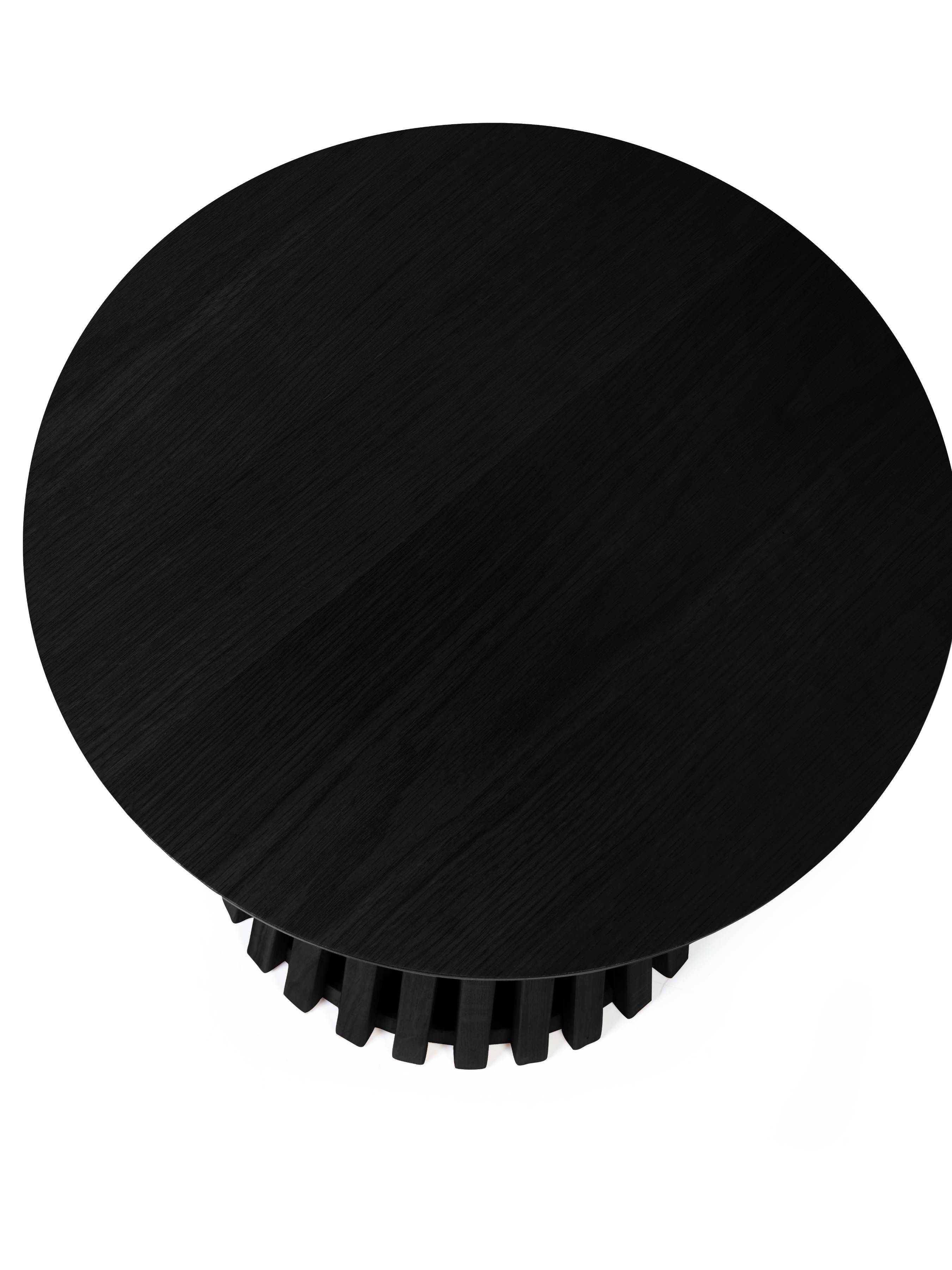 Ollie Black 45cm Round Lamp Table