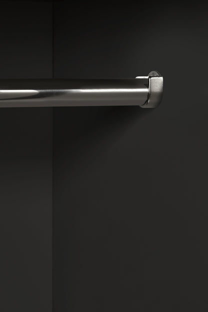 Julian Bowen Wardrobe Alba 2 Door Wardrobe - Walnut/Black Bed Kings