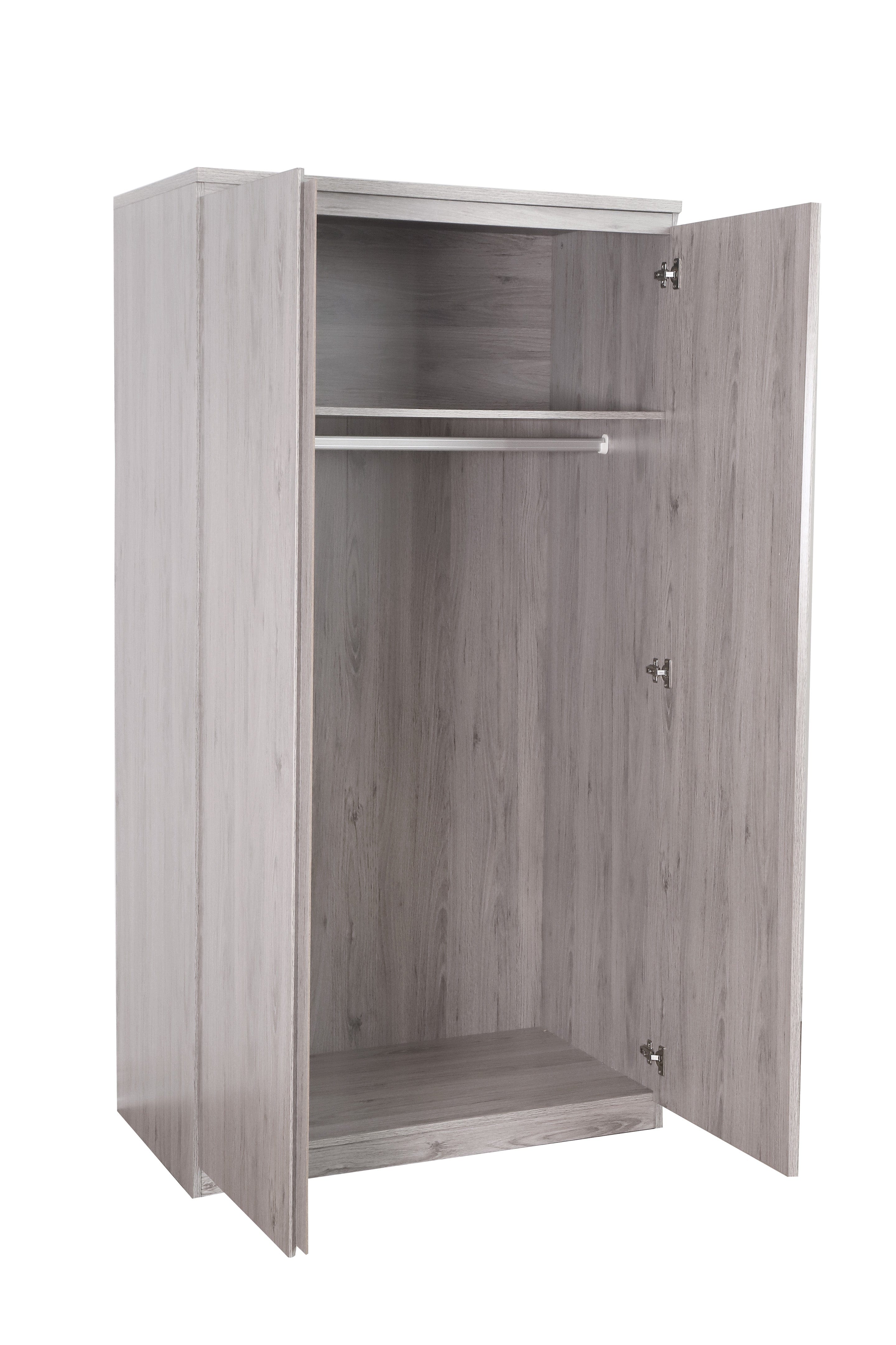 Julian Bowen Wardrobe Jupiter  2 Door Wardrobe Grey Oak Bed Kings