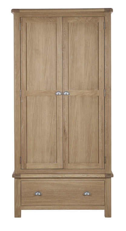 Julian Bowen Wardrobe Memphis Limed Oak 2 Door 1 Drawer Wardrobe Bed Kings