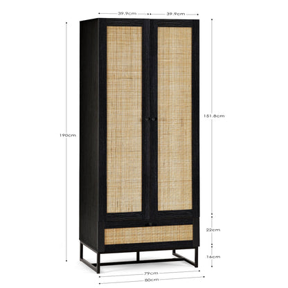 Julian Bowen Wardrobe Padstow Wardrobe - Black Bed Kings