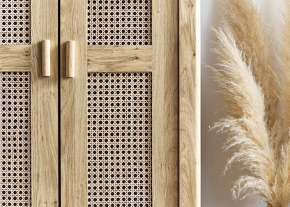 Julian Bowen Wardrobe Sydney 2 Door Wardrobe - Rattan Effect Bed Kings