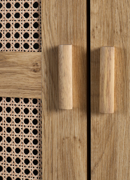 Julian Bowen Wardrobe Sydney 2 Door Wardrobe - Rattan Effect Bed Kings