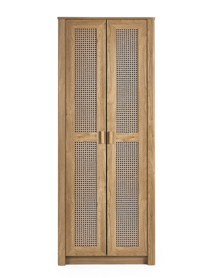 Julian Bowen Wardrobe Sydney 2 Door Wardrobe - Rattan Effect Bed Kings