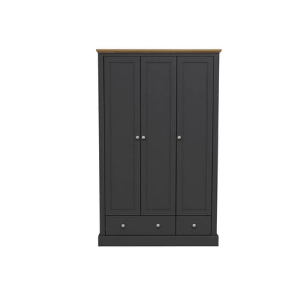 LPD Wardrobe Devon 3 Door 2 Drawer Wardrobe Charcoal Bed Kings
