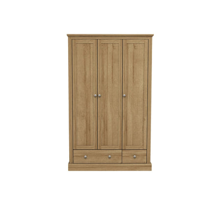 LPD Wardrobe Devon 3 Door 2 Drawer Wardrobe Oak Bed Kings