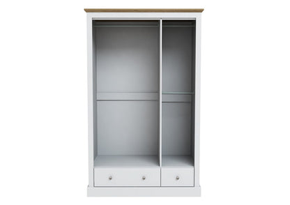 LPD Wardrobe Devon 3 Door 2 Drawer Wardrobe White Bed Kings