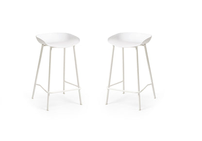Renzo Bar Stool White (Set Of 2)