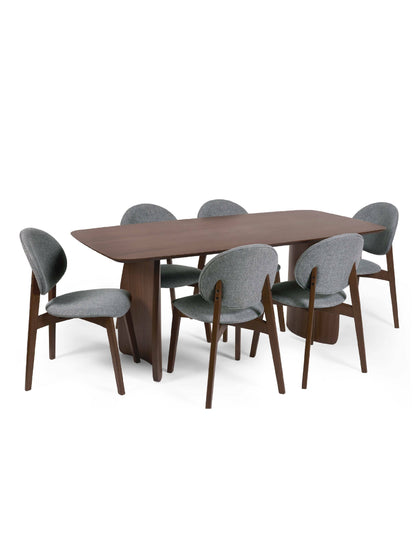 Artemis Curved Leg Walnut Dining Table