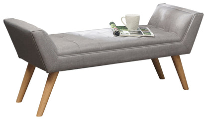 GFW Window Seat Milan Upholstered Bench Grey Hopsack Bed Kings
