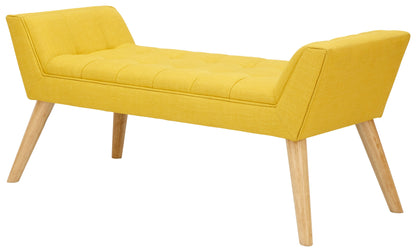 GFW Window Seat Milan Upholstered Bench Mustard Bed Kings