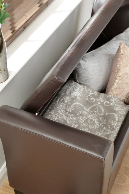 GFW Window Seat Verona Window Seat Brown Pu Bed Kings