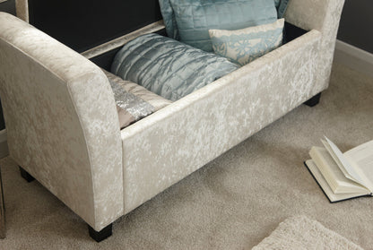 GFW Window Seat Verona Window Seat Oyster Crushed Velvet Bed Kings