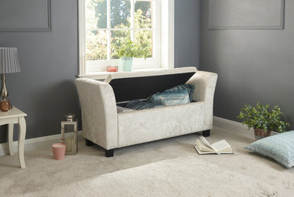 GFW Window Seat Verona Window Seat Oyster Crushed Velvet Bed Kings