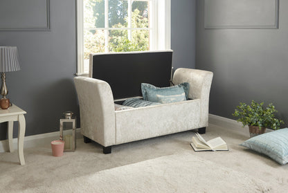 GFW Window Seat Verona Window Seat Oyster Crushed Velvet Bed Kings
