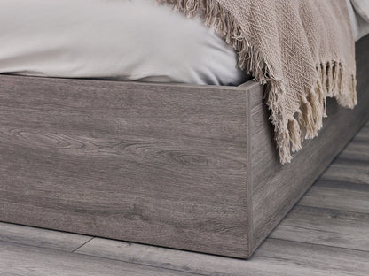 Julian Bowen Wood Bed Bali Ottoman Storage Bed - Grey Oak Bed Kings