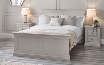 Julian Bowen Wood Bed Clermont Bed - Light Grey Bed Kings