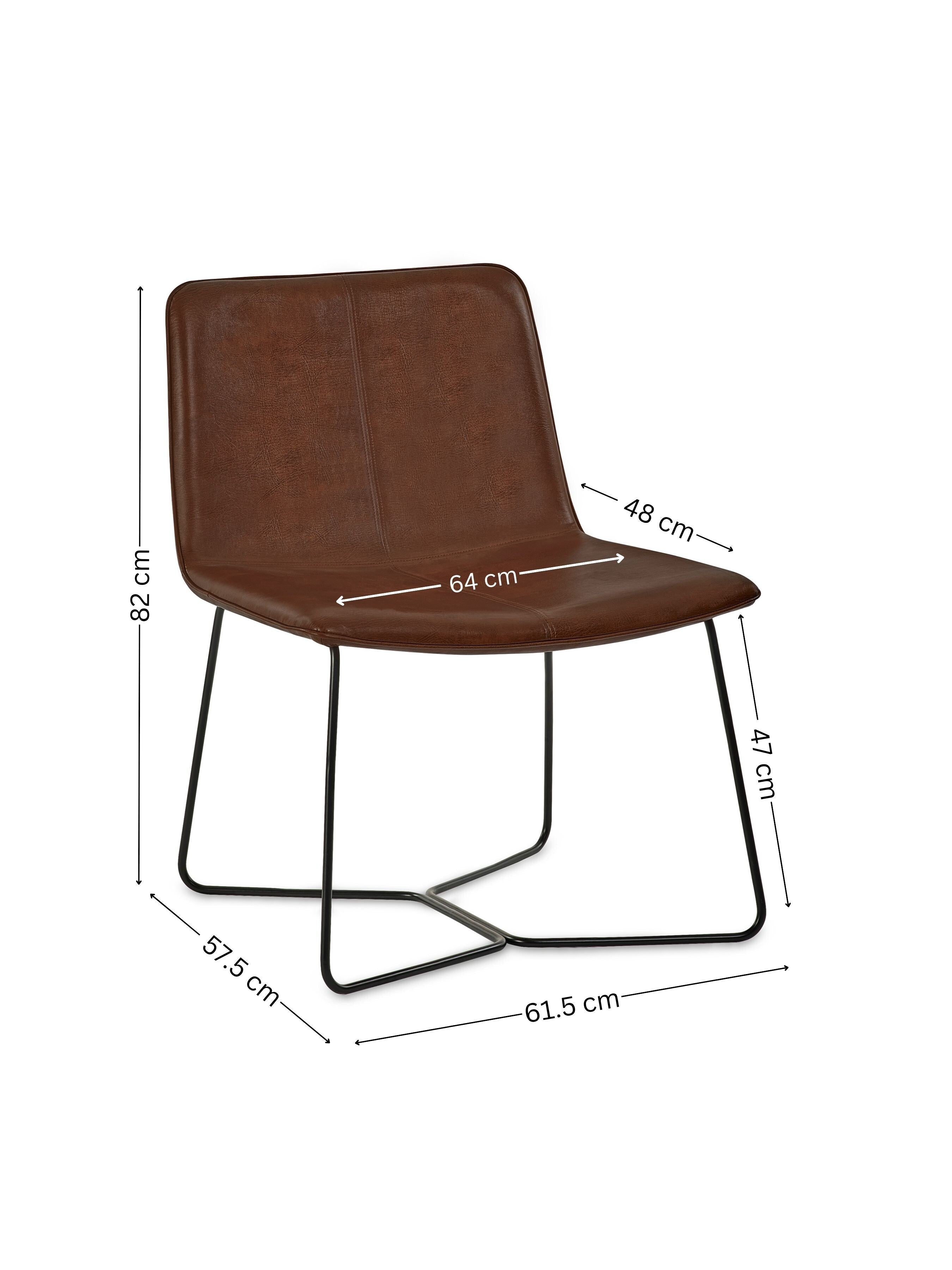 Joren Tan Brown PU Leather Lounge Chair