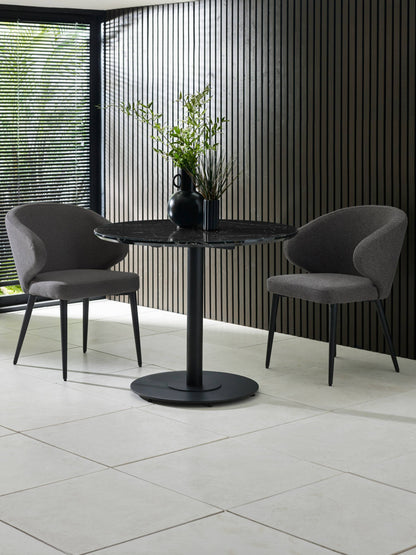 Luca 80cm Round Dining Table Black