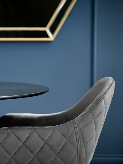 Lima Grey Velvet Dining Chairs (Set of 2)