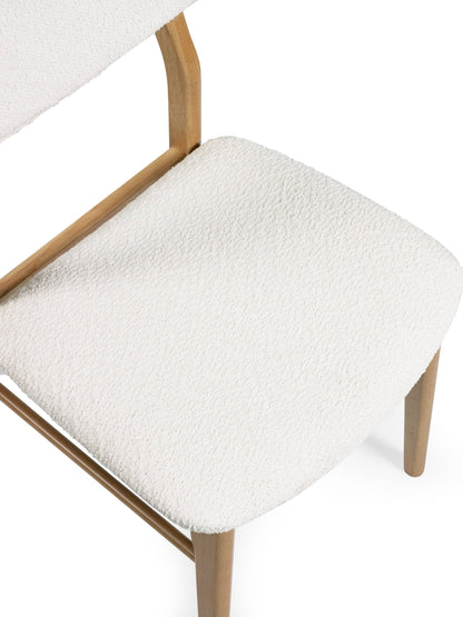 Theia White Boucle Upholstered Dining Chairs (Set of 2)