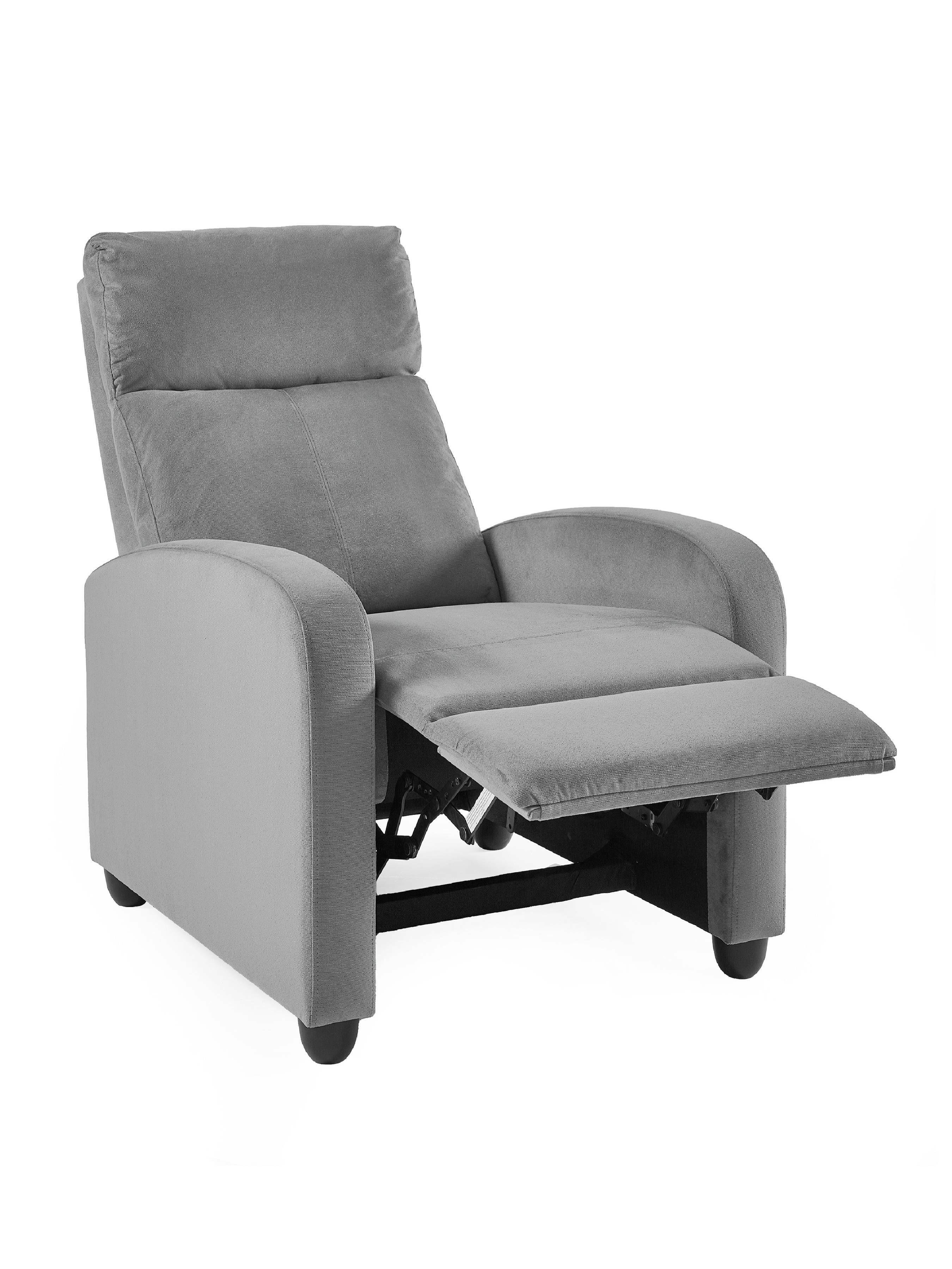 Vivo Grey Chenille Reclining Arm Chair