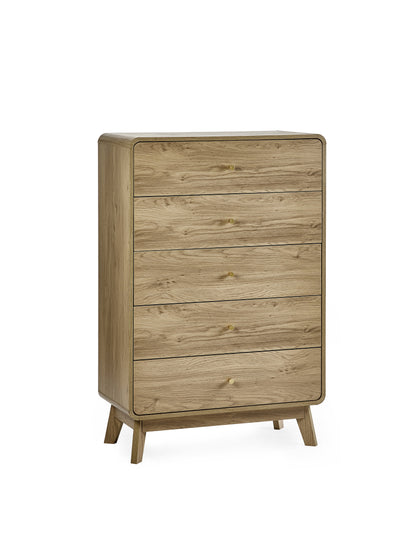 Ingrid 5 Drawer Chest Oak