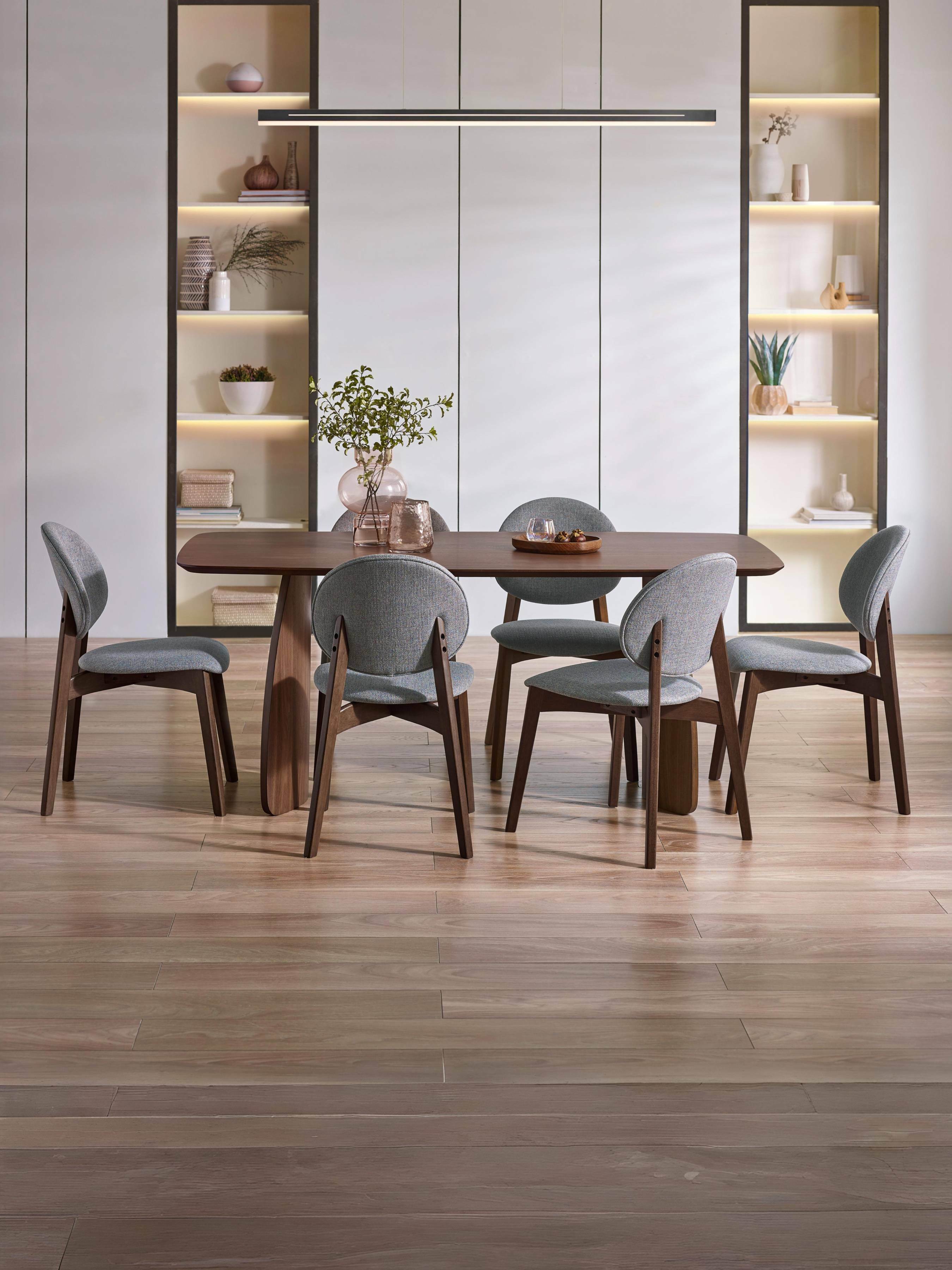 Artemis Curved Leg Walnut Dining Table