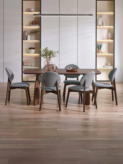 Artemis Curved Leg Walnut Dining Table