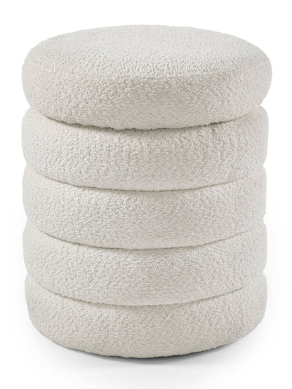 Hailey Ivory Boucle Upholstered 40cm Storage Stool